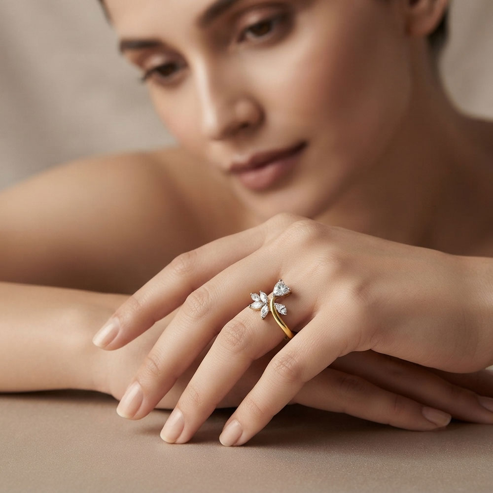Daily Wear Rings – 18K Two Tone (Rose Gold + Yellow Gold) | Gharenu GH052RNGR-104 Daily Wear Rings – 18K Two Tone (Rose Gold + Yellow Gold) | Gharenu GH052RNGR-104