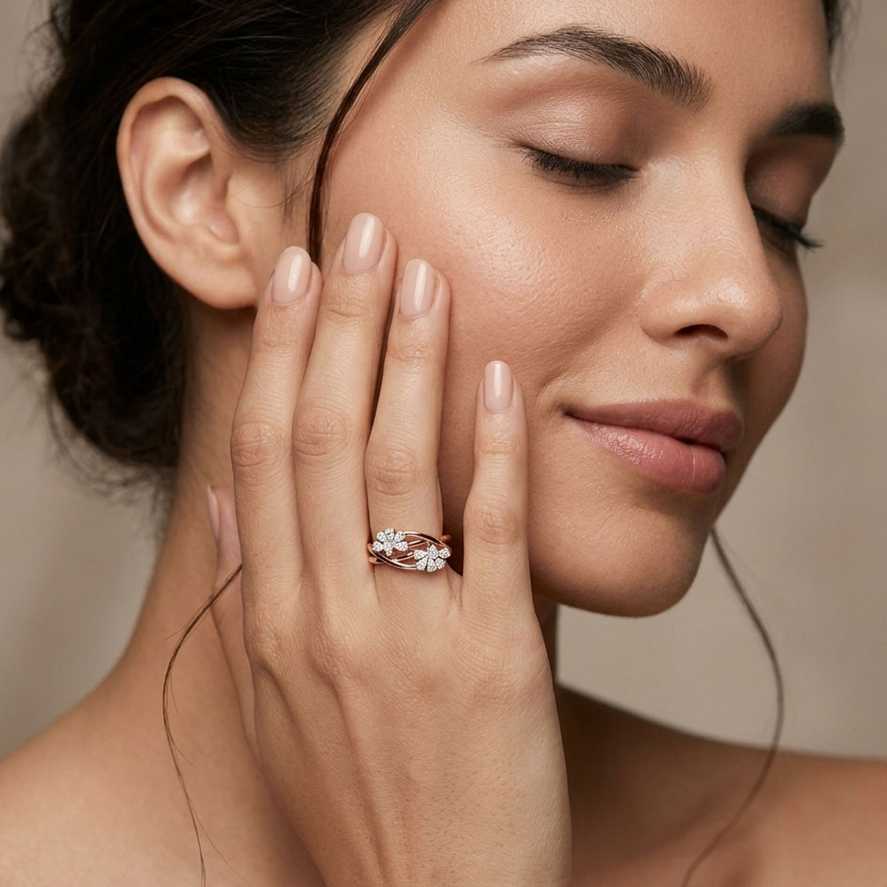 Daily Wear Rings – 18K Two Tone (Rose Gold + Yellow Gold) | Gharenu GH057RNGKR002360 Daily Wear Rings – 18K Two Tone (Rose Gold + Yellow Gold) | Gharenu GH057RNGKR002360