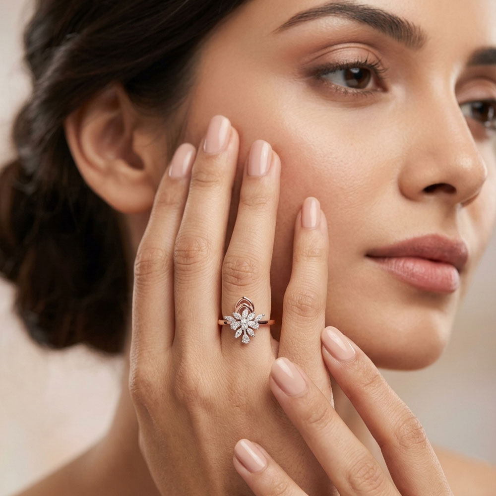 Daily Wear Rings – 18K Two Tone (Rose Gold + Yellow Gold) | Gharenu GH057RNGKR002363 Daily Wear Rings – 18K Two Tone (Rose Gold + Yellow Gold) | Gharenu GH057RNGKR002363