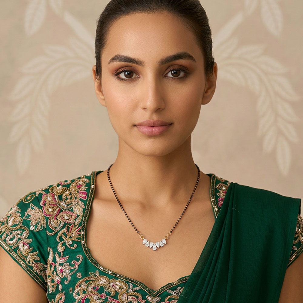 Daily Wear Tanmaniyas – 14K White Gold | Gharenu GH004TNMNDP100413 Daily Wear Tanmaniyas – 14K White Gold | Gharenu GH004TNMNDP100413
